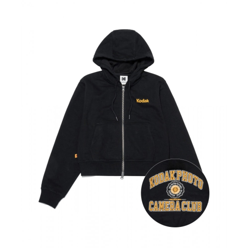 コダックカメラクラブセミクロップパーカージップアップレディースブラック 14,229円