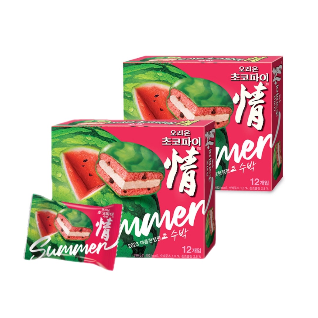 Qoo10] オリオン 情 スイカ チョコパイ28g x 12個 : 食品