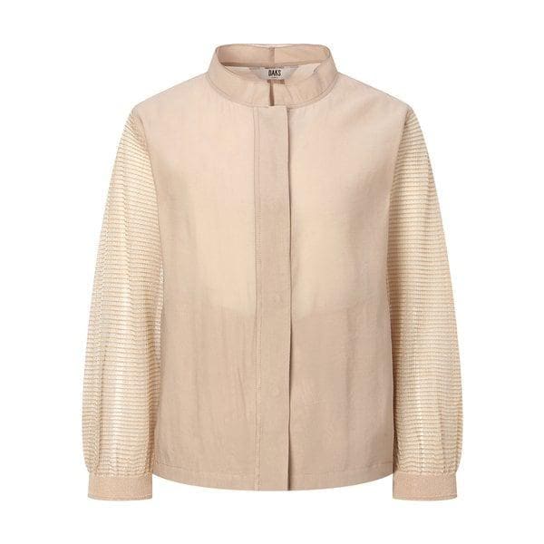 [25SS] ベージュ素材配色隠しボタン軽量ジャケット DLJA5B502I1