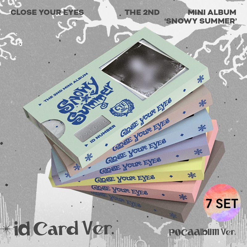 [7種 SET] CLOSE YOUR EYES - (2nd Mini Album) Snowy Summer [ID Card Ver.]