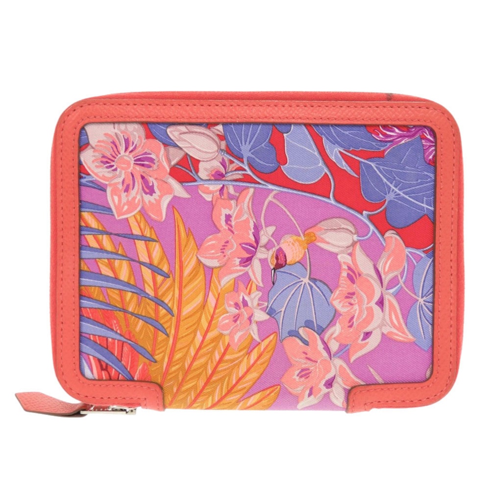 美品 ソワ クール フラミンゴパーティ アジェンダ 手帳カバー シルク/ヴォーエプソン ローズジャイプール T刻印 0467【中古】 レディース