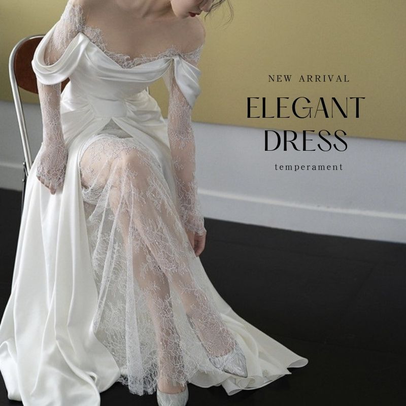 ウェディングドレス 前撮り ドレス 白 レディース 花嫁ドレス 二次会ウエディングドレス ワンピース エンパイア ブライダル 花嫁 パーティードレス ロング 白ドレス 礼服 きれいめ レース 成人式