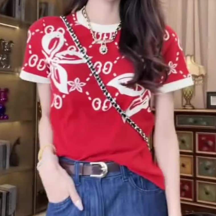 レディース トップス プルオーバー Tシャツ 半袖 クルーネック 襟なし ストレッチ かわいい 大人可愛い きれいめ シンプル カジュアル おしゃれ かっこいい レトロ こなれ感 ラフ スポーティー