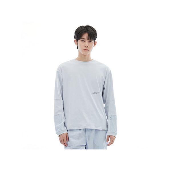 男性ウーブン+ニットミックスハイブリッドTシャツ SL3MTCFS031_P395882629