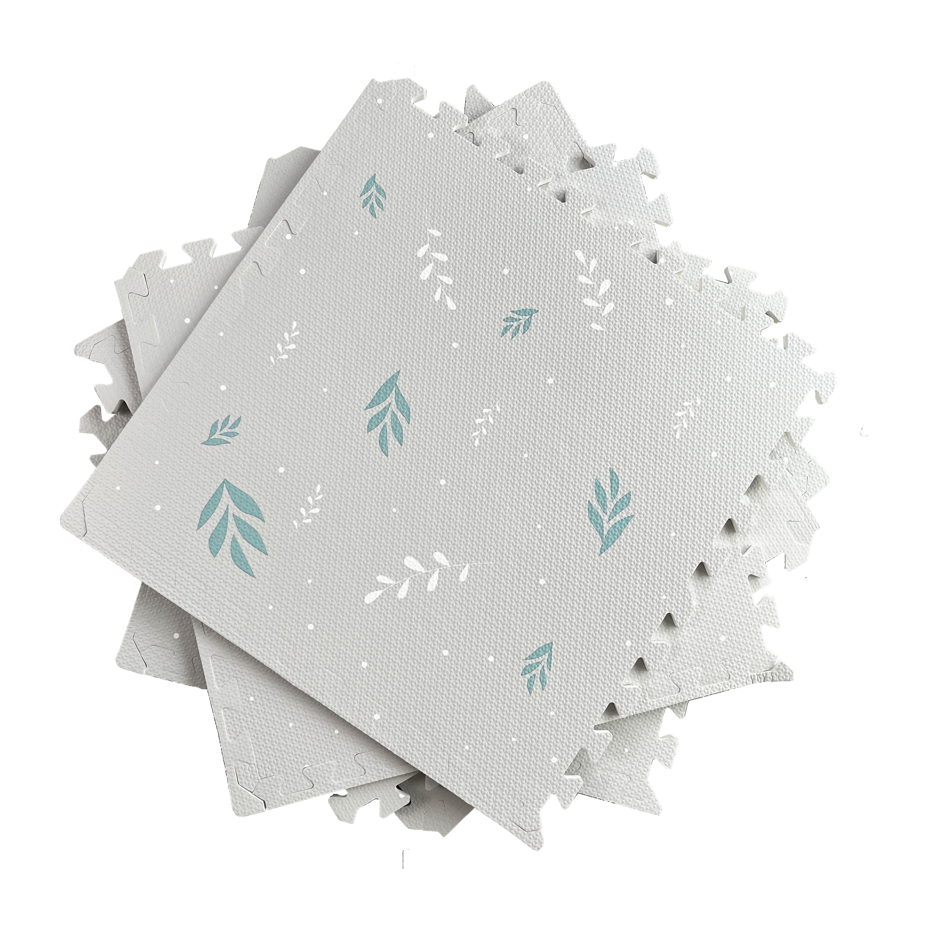 サリックスリーフ - グレー ジョイントマット 24枚組 子供マット 大判60cm 厚み12mm 防音 フロアーマット 赤ちゃん フロアマット