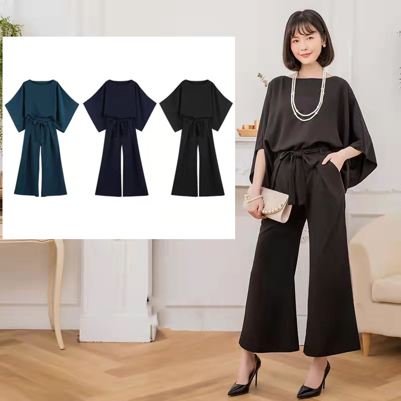 パンツドレス 結婚式 袖あり 大きいサイズ レース レディース ワイド パーティー ドレス セットアップ フォーマル 卒業式 卒園式