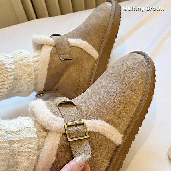 女性用アンクルブーツ スエード調 털ブーツ SS86