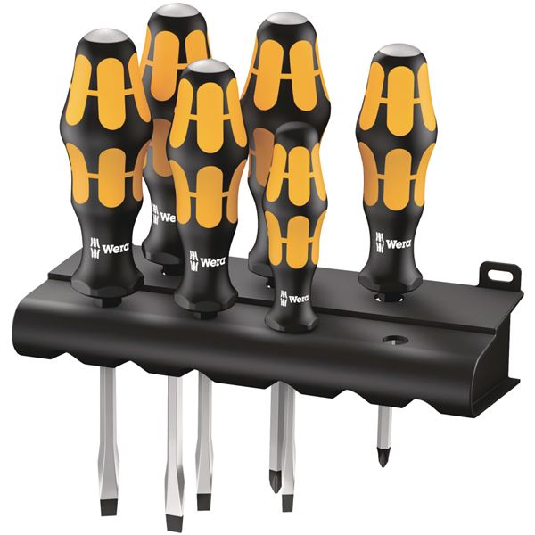 WERA ヴェラ 6本組 ポジドライブ マイナスチゼルドライバーセット 018287 工具 ツール DIY 作業工具 道具