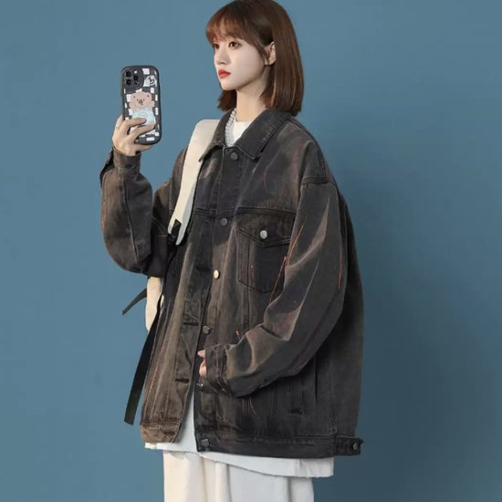 【取寄：納期2週間】デニムジャケット レディース 長袖 Gジャン 大きいサイズ ゆったりサイズ カジュアル ラフ