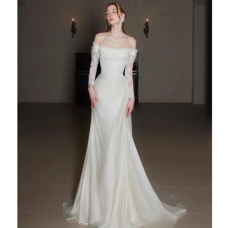 パーティードレス大人気 2025新商品 高級感 気質 花嫁ロングドレス 成人式 ドレス 演奏会 卒業式 ドレス 結婚式ワンピース ウェディングドレス ロングドレス06