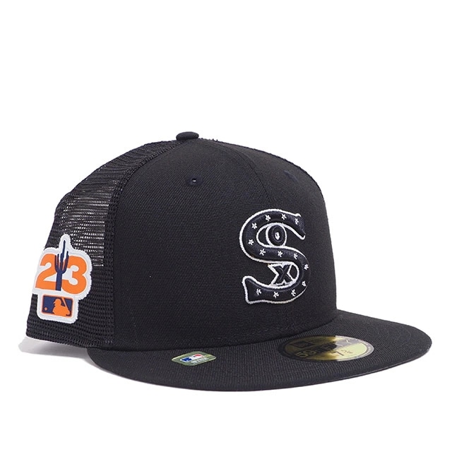 USモデル NEW ERA シカゴホワイトソックス 59FIFTY FITTED CAP CHICAGO WHITE SOX MLB SPRING TRAINING NEWERA ブラック 黒 BL