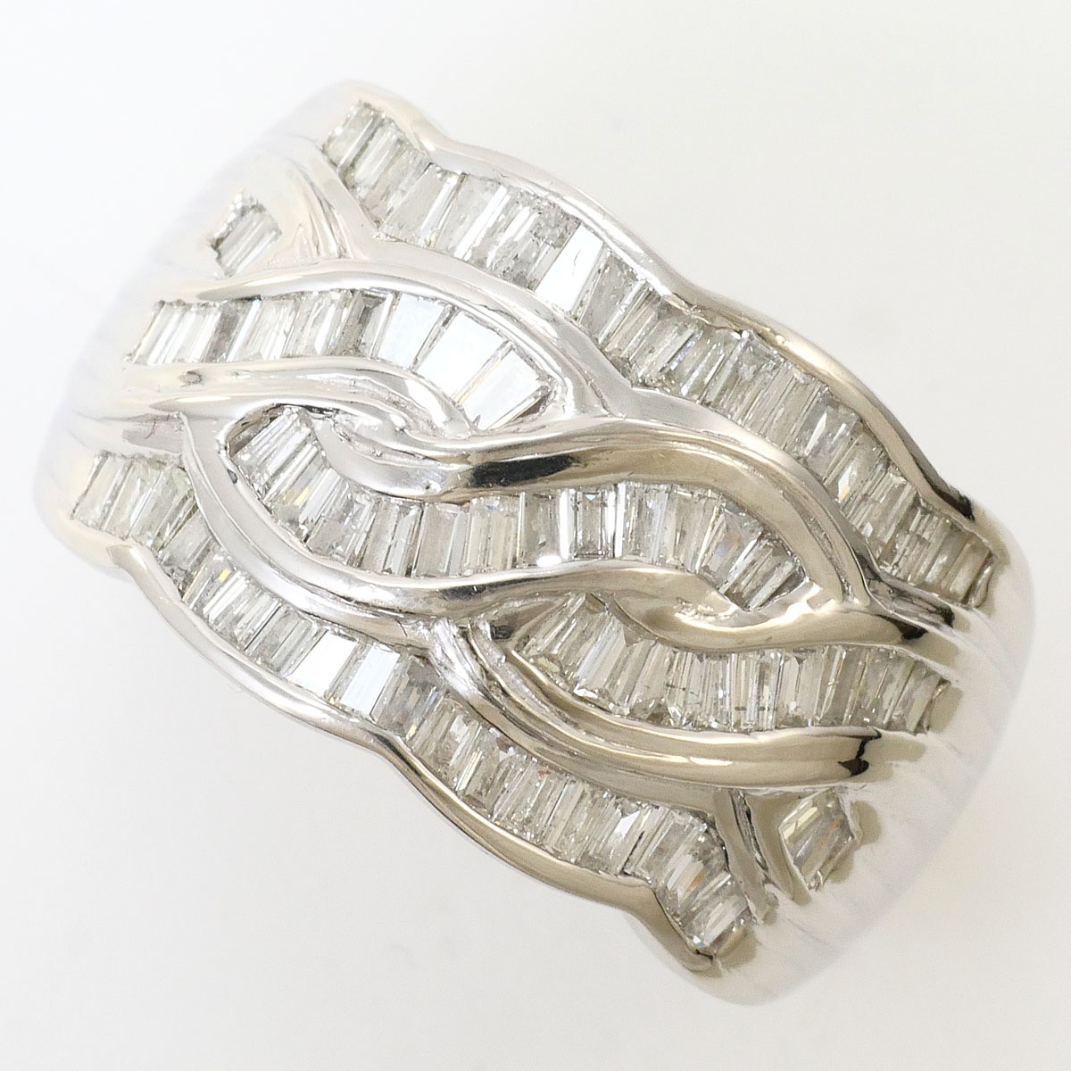 PT900 プラチナ リング・指輪 13号 ダイヤモンド 1.05 ct 鑑別書 総重量約12.0g ジュエリー 中古