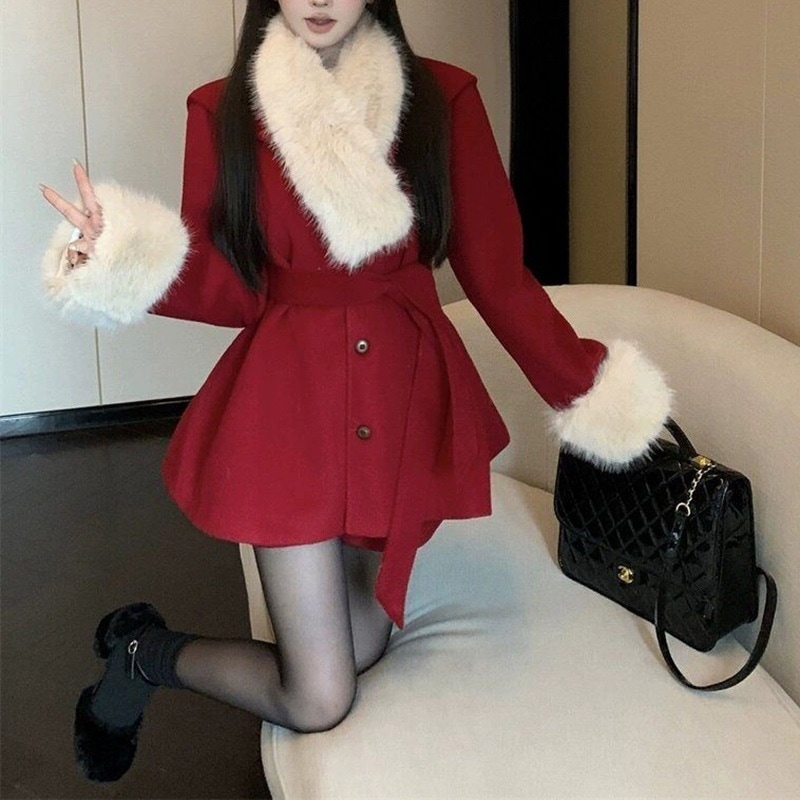 クリスマス トレンチコート ウエストイン モードコート セットアップ デート