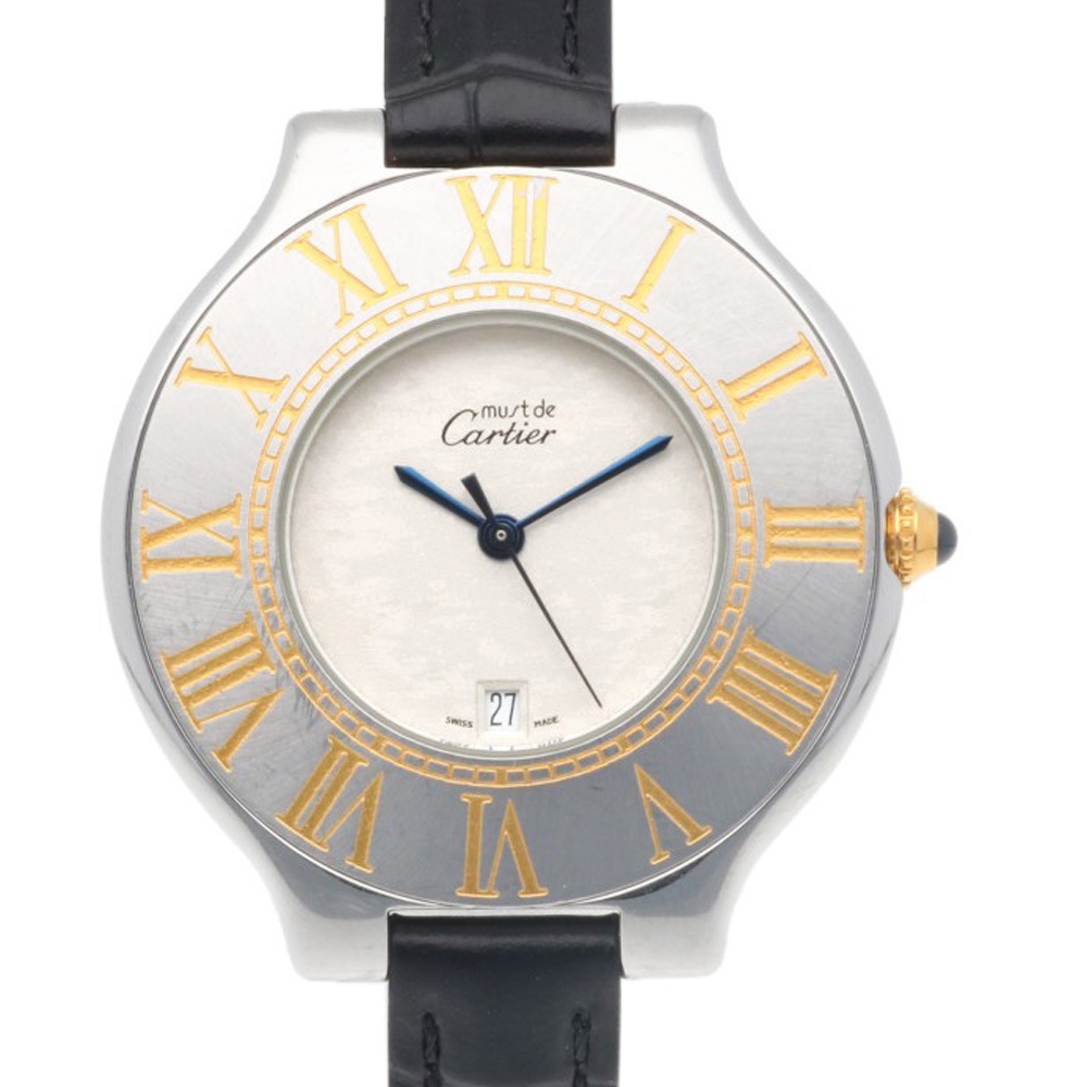 カルティエ マスト21 腕時計 ステンレススチール 126 000P クオーツ 1年保証 CARTIER 中古