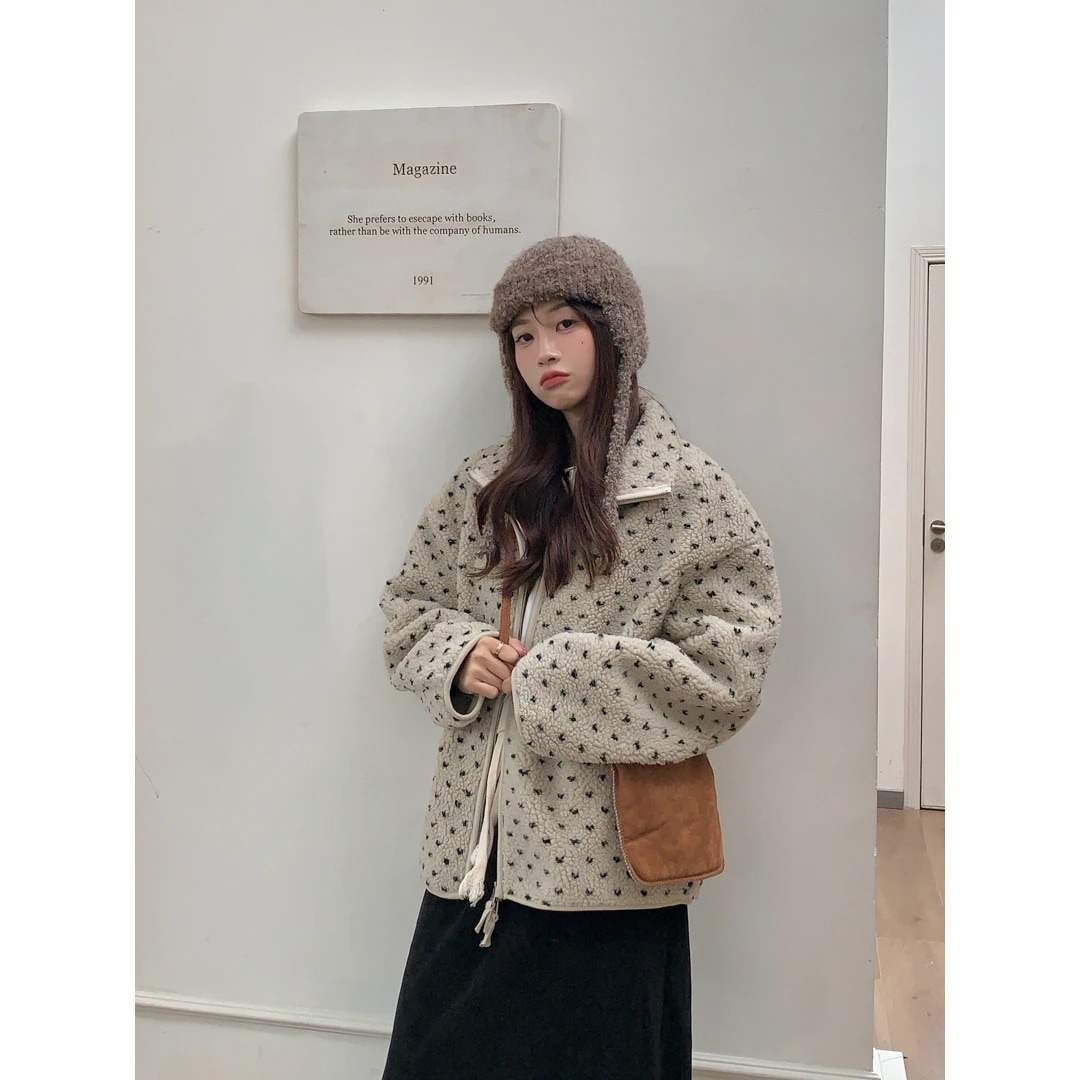 秋冬 アウター ゆったり 暖かい 厚手 ボア モコモコ アウター アウター 裏起毛 ジャケット レディースファッション