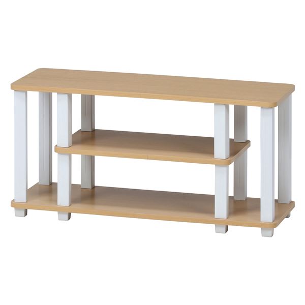 TVラック 80cm幅 ナチュラルxホワイト（NAxWH） 組立品