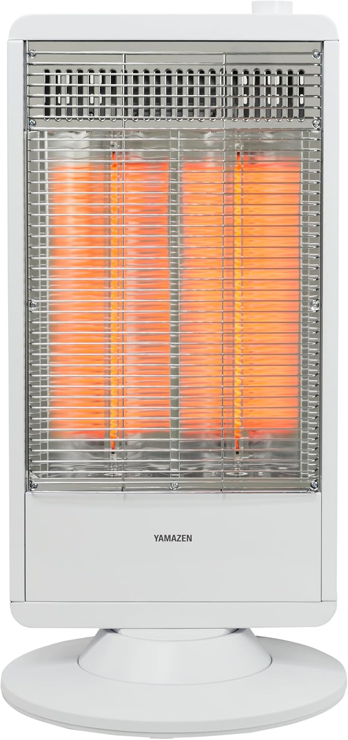 遠赤外線 カーボンヒーター 900W 450W 2段階切替 自動首振り機能付 ホワイト DC-S097(W)