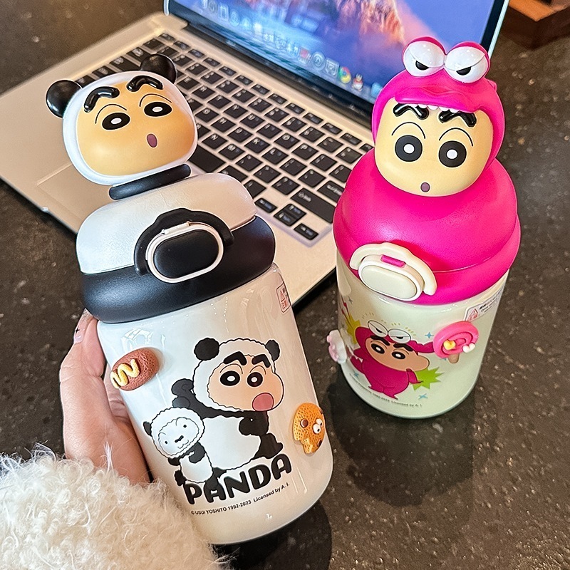 クレヨンしんちゃん サーモスカップ 2025 新型 かわいいウォーターカップ 女の子用 フタ1つと2杯分 ストロー付き学生カップ 4,806円