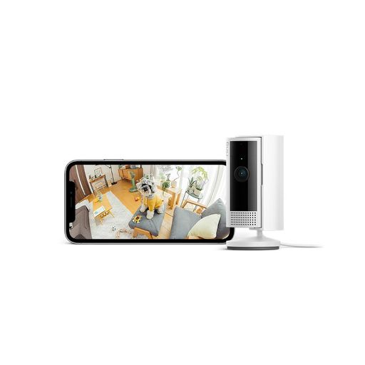 【2023年度グッドデザイン賞受賞】RING INDOOR CAM (リング インドアカム) 第2世代 ホワイト 軽量小型の屋内用セキュリティカメラペットカメラやご自宅の見守りカメラ防犯カメラの用途に