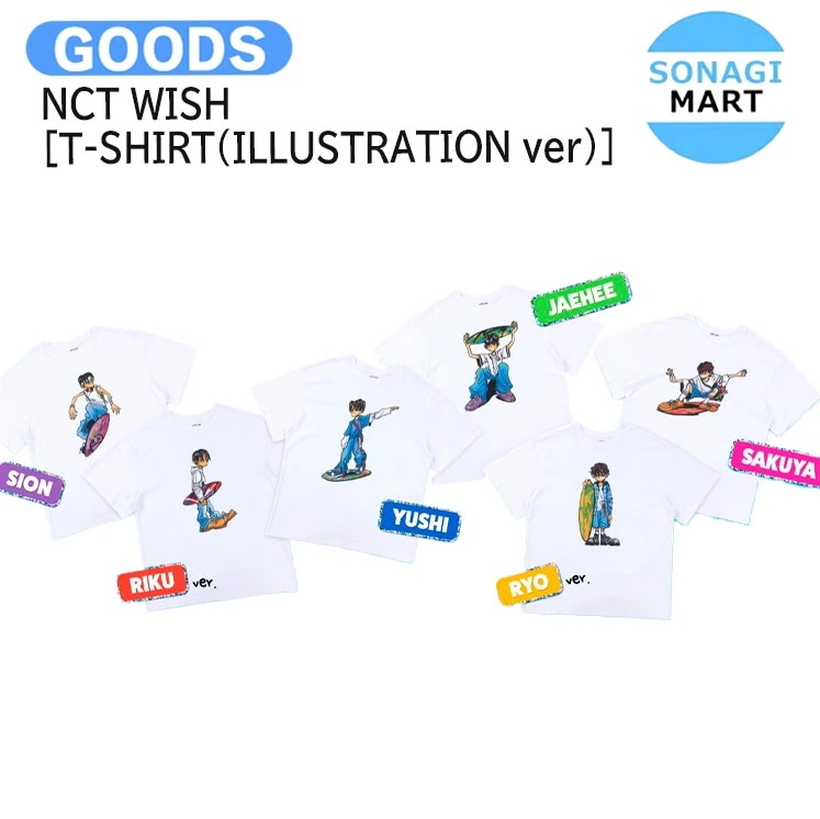 国内発送 NCT WISH [ T-SHIRT (ILLUSTRATION ver) ] FIND YOUR COLOR OFFICIAL / 公式グッズ / 予約商品