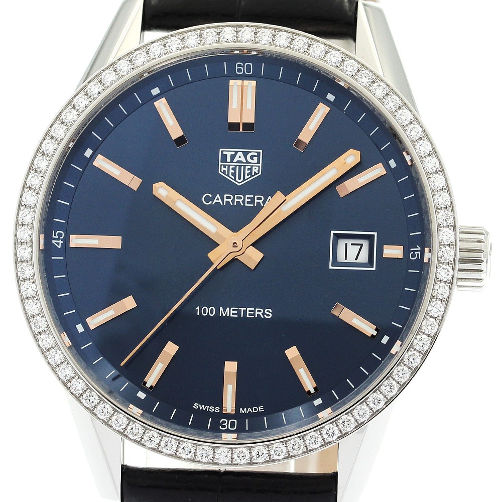 タグホイヤー TAG HEUER WAR1114 カレラ デイト ダイヤベゼル クォーツ メンズ 美品 _892559【中古】