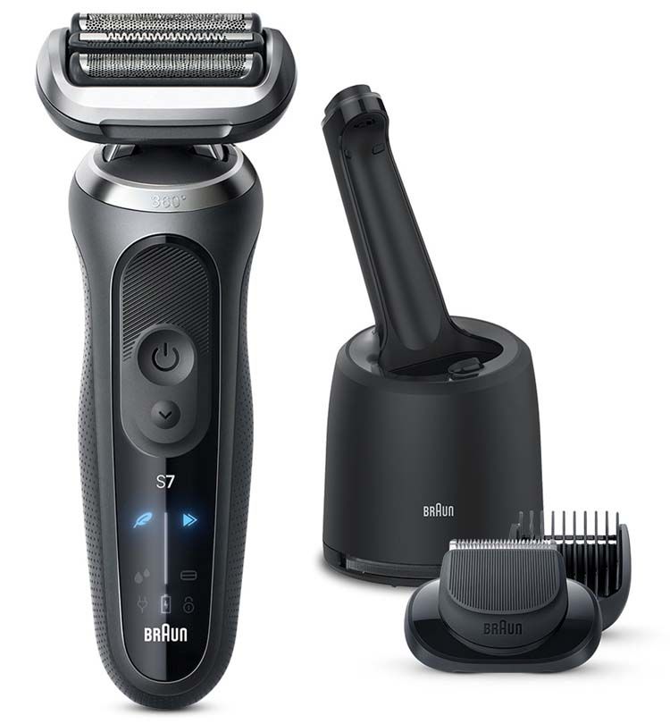 ブラウン 電気シェーバー ひげ剃り 密着シリーズ7洗浄器つき グレー 72-G7500CC BRAUN (D)　メガ割