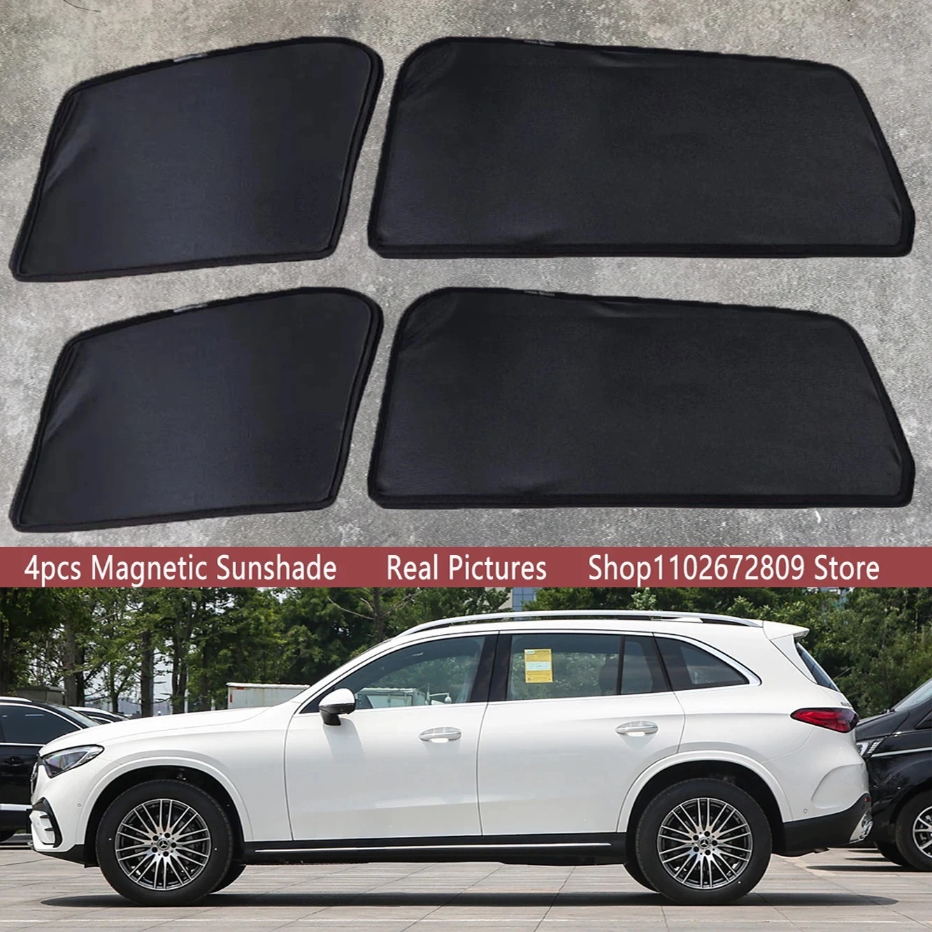 メルセデス・ベンツ GLC 200/250/260/300/350 X254 2023-モデル 用 マグネット式 メッシュ サンシェード フロントウィンドウカーテン 輸入品