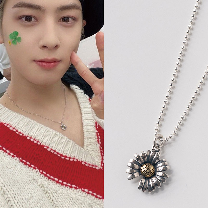 すぐに発送 Daisy Flower Necklace チャウヌ着用 Silver925 KPOP