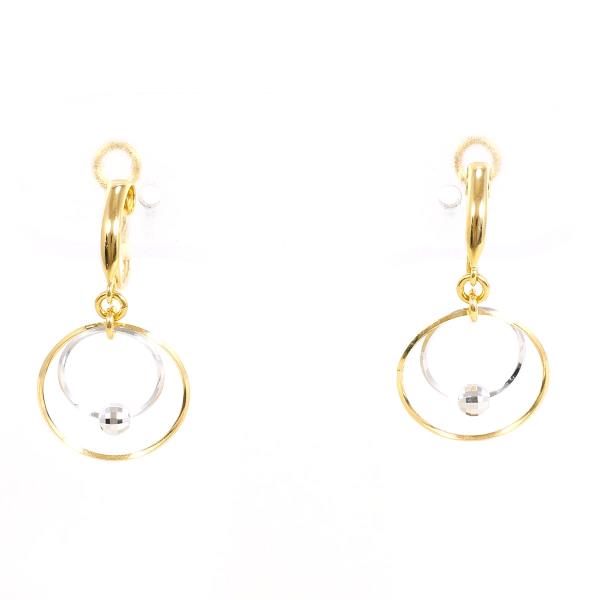 K18 18金 YG イエローゴールドWG イヤリング 総重量約0.8g ジュエリー 中古