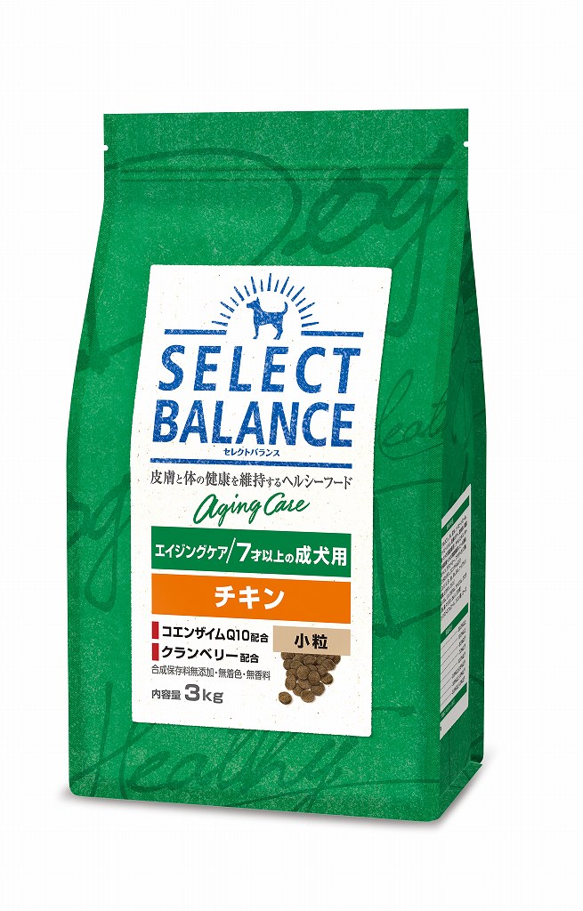 【選べるおやつのおまけ付き】セレクトバランス　エイジングケア　チキン　小粒　７才以上の成犬用　3kg【ドッグフード】【正規品】