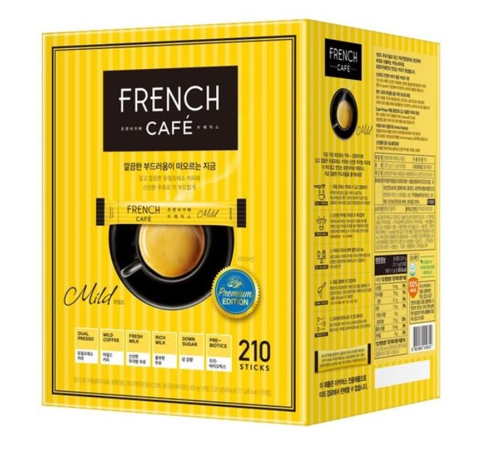 フレンチカフェ カフェミックス マイルド プレミアムエディション 11.1g x 210スティック1ボックスインスタントコーヒー