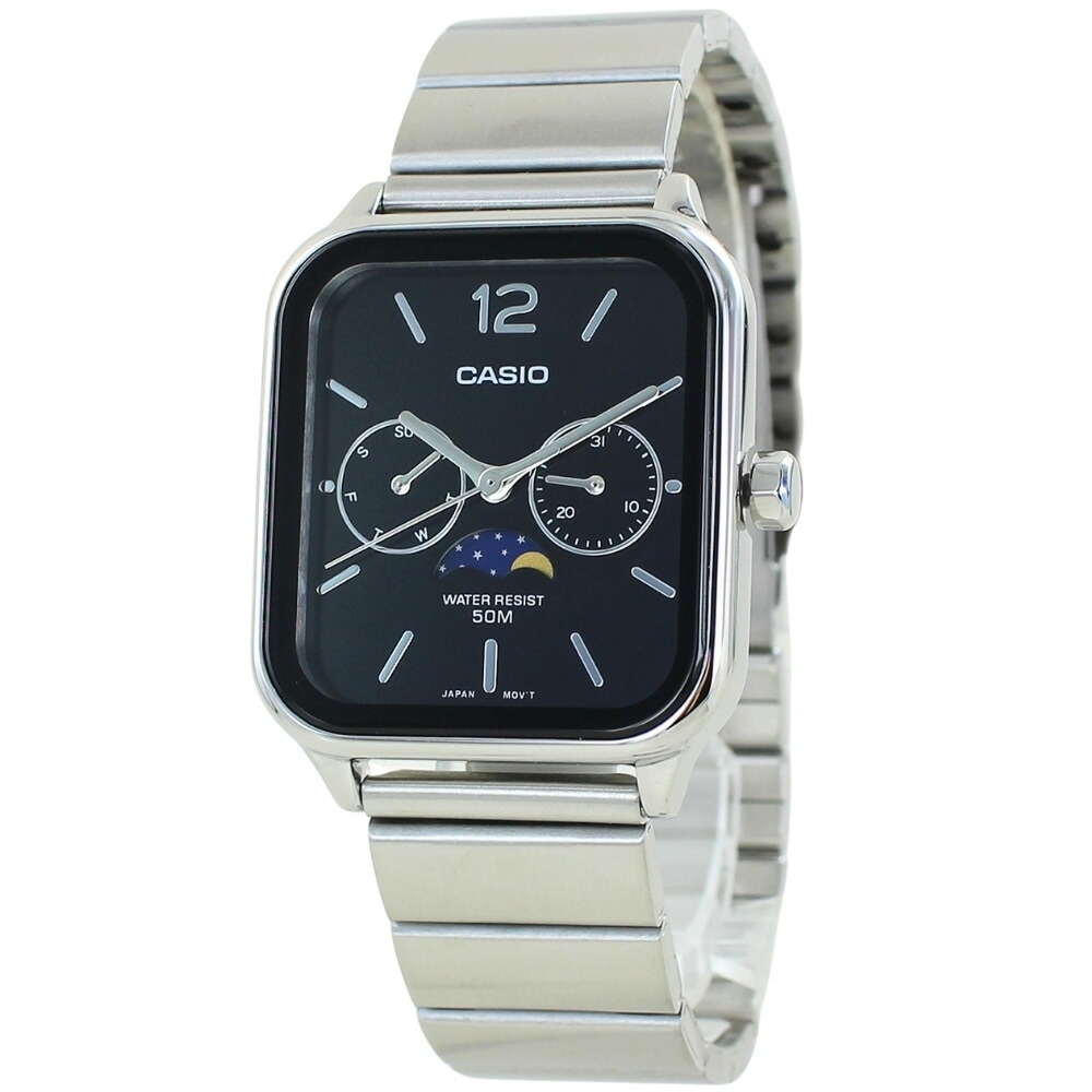海外限定モデル カシオ スタンダード チプカシ ムーンフェイス 腕時計 手表 メンズ レディース 収納ケース付き メタルバンド 誕生日プレゼント 中学生 高校生 大学生 彼氏 彼女 父 母 誕プレ
