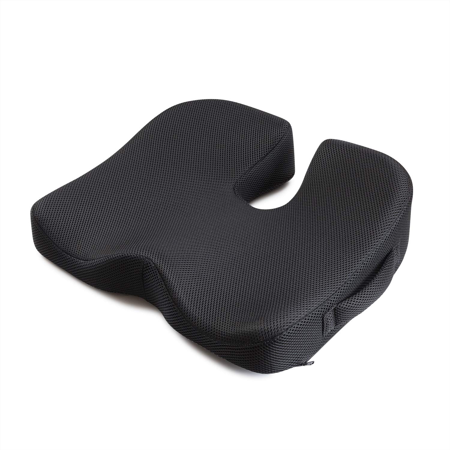 IKSTAR 椅子 クッション 低反発 座布団 座り心地 とって付き プレゼント 持ち運ぶ便利 ブラック