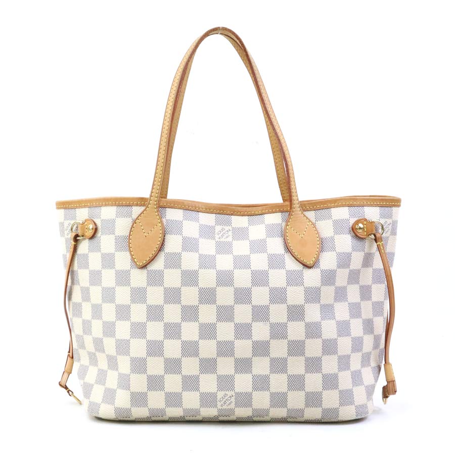 ルイ ヴィトン LOUIS VUITTON トートバッグ ダミエアズール ネヴァーフルPM ダミエアズールキャンバス アズール ゴールド レディース e61801a