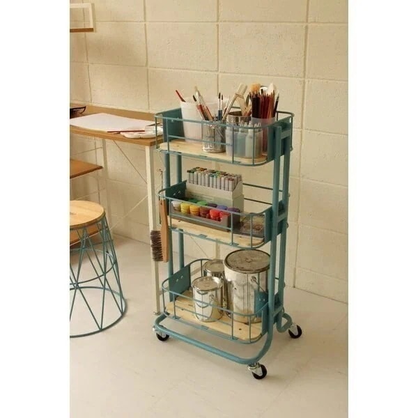 ラック 棚 キャスターワゴン おしゃれ 北欧モダン かご バスケット すき間 薄型 隙間収納 キッチンワゴン 省スペース 木製 3段