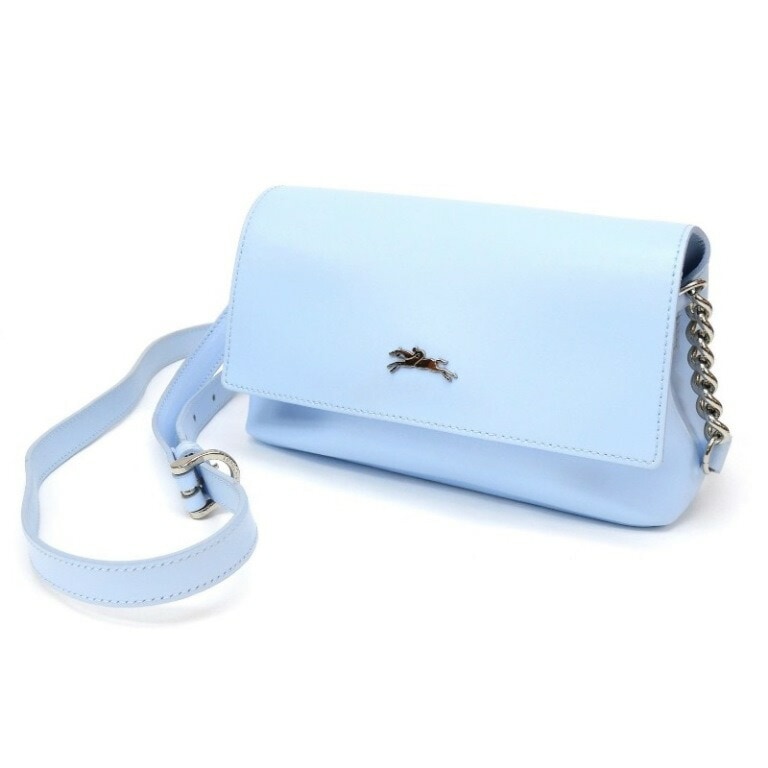 LONGCHAMP ﾁｬｰﾝｼｮﾙﾀﾞｰﾊﾞｯｸﾞ ｸﾛｽﾎﾞﾃﾞｨﾊﾞｯｸﾞ ﾗｲﾄﾌﾞﾙｰ ﾚｻﾞｰ 【中古】(63565)