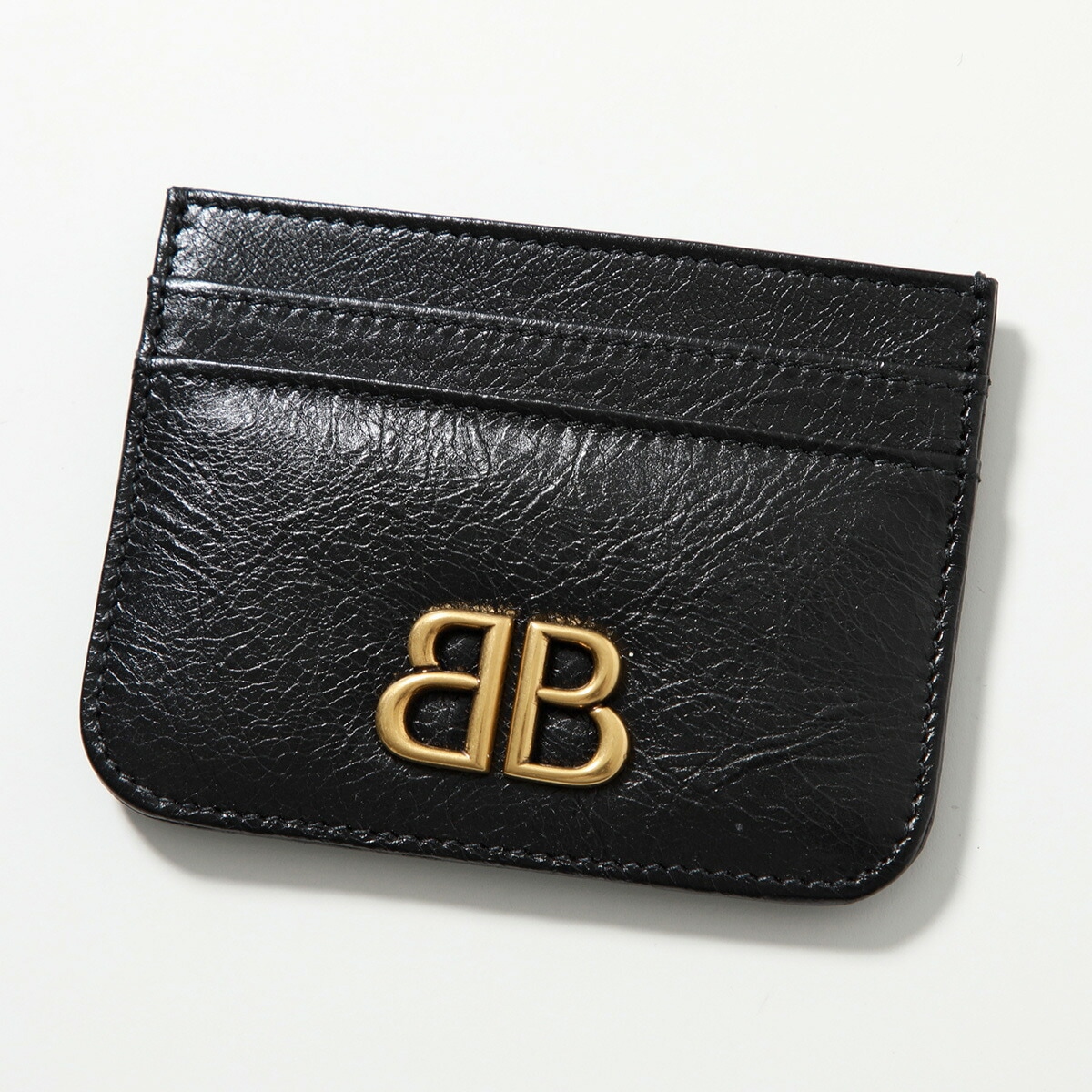 BALENCIAGA バレンシアガ カードケース 765463 2AAXB メンズ Monaco モナコ ラムスキン レザー カードホルダー パスケース 定期入れ BBメタル 1000