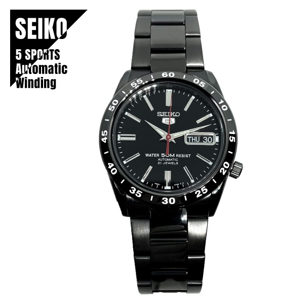 【即納】 SEIKO セイコー SEIKO5 セイコー5 5スポーツ 黒い稲妻 自動巻 裏蓋スケルトン SNKE03KC メンズ 腕時計