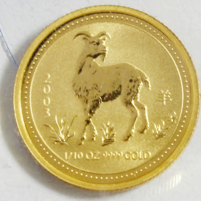 K24 干支金貨 コイン 1/10oz ひつじ 未年 2003 平成15年