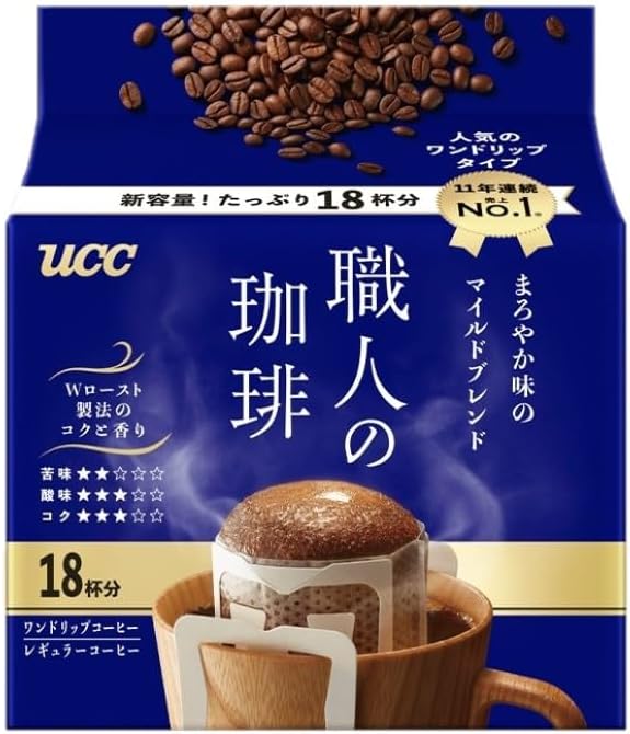 【ドリップコーヒー】 UCC 上島珈琲 職人の珈琲 ワンドリップコーヒー まろやか味のマイルドブレンド 18杯分×2ケース/24袋
