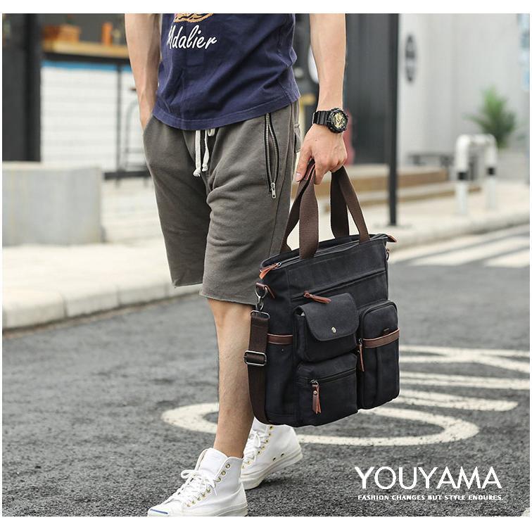 ショルダーバック バッグ メンズ 斜めがけ 手提げかばん キャンパス カジュアル メンズバッグ カバン 通勤