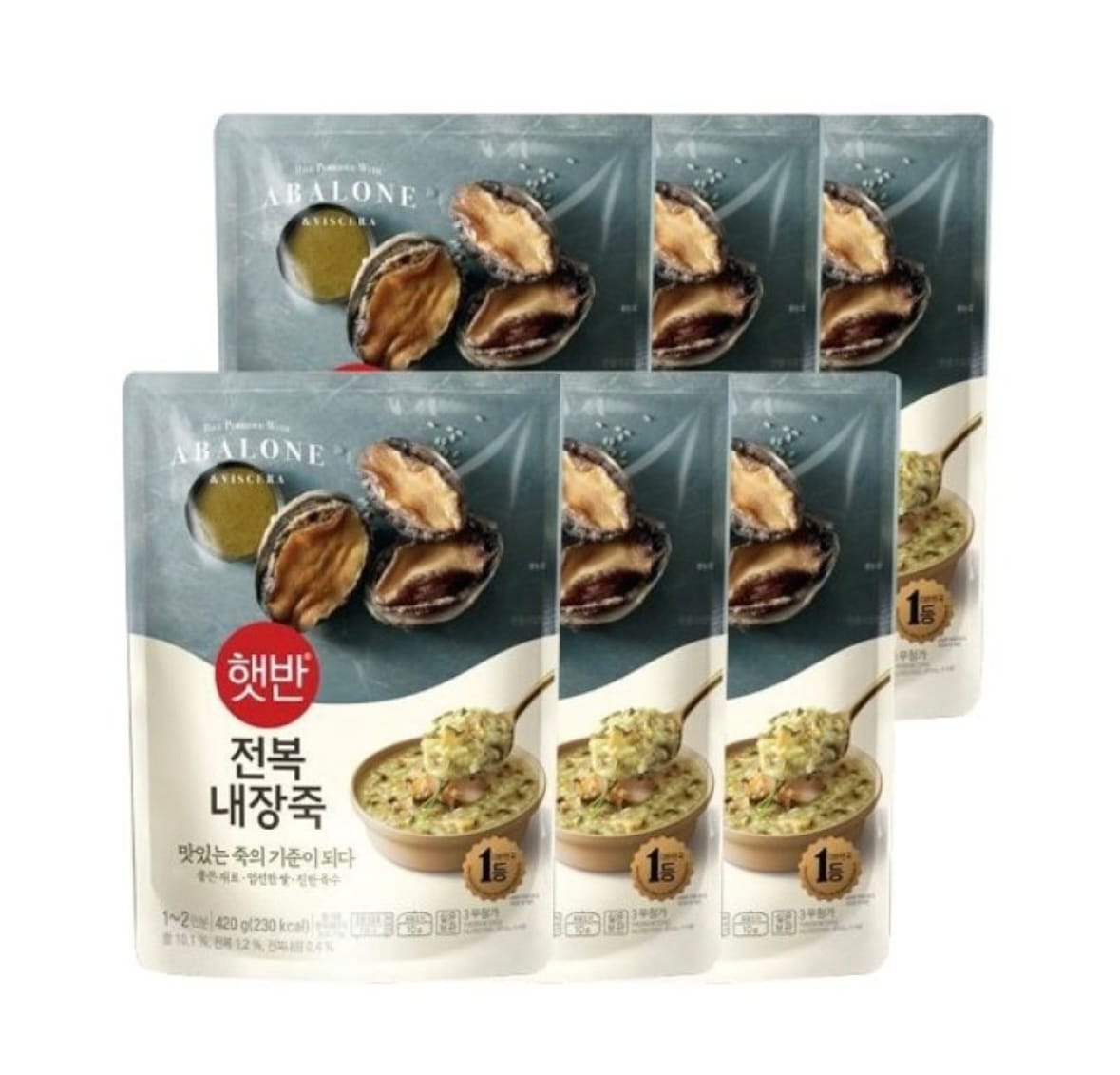 アワビ内臓粥 420g × 6個 - 栄養豊富な海鮮お粥 韓国お粥 栄養たっぷり 高級食材 旨味たっぷり 即席レトルト 体に優しい 消化に良い 朝食 夜食 人気食品