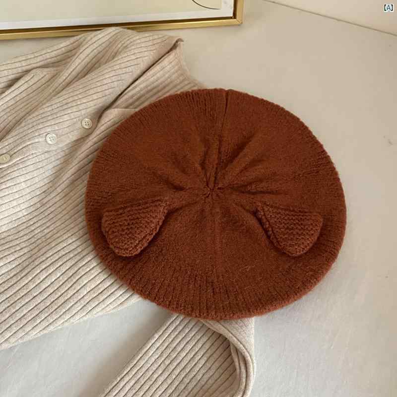 レディース　ファッション 春先 秋　冬 帽子 ウール 帽子猫耳 猫 ニット 帽 かわいい 韓国 おしゃれ 快適 暖か