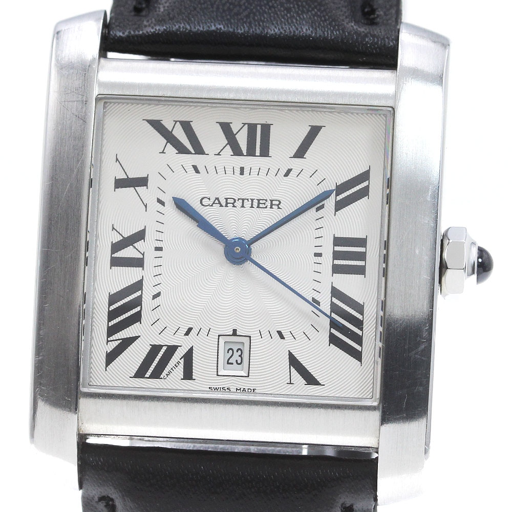 カルティエ CARTIER W5101755 タンクフランセーズXXL デイト 自動巻き メンズ 保証書付き_848595【中古】
