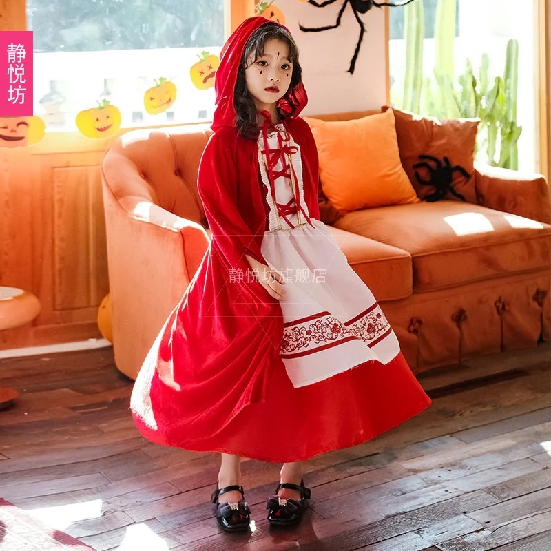 ハロウィン 子供衣装 赤ずきん 欧米 ステージ衣装 マント 魔女衣装 マント 仮装 コスチューム ドレス