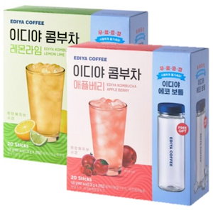 韓国飲料 コンブ茶 アップルベリー20T+レモンライム20T+エコボトル