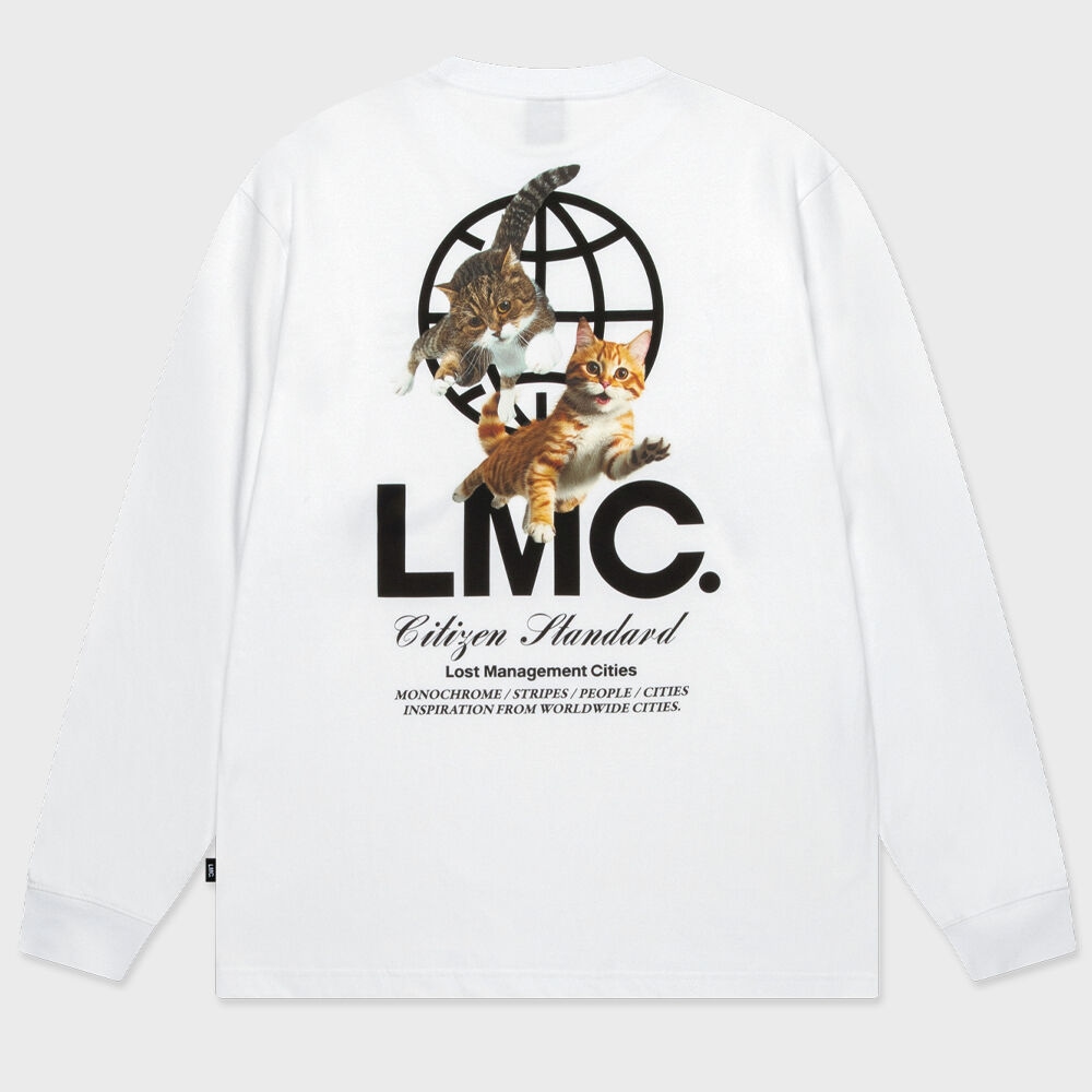 LMC フライングキャッツロングシルバー T シャツホワイト