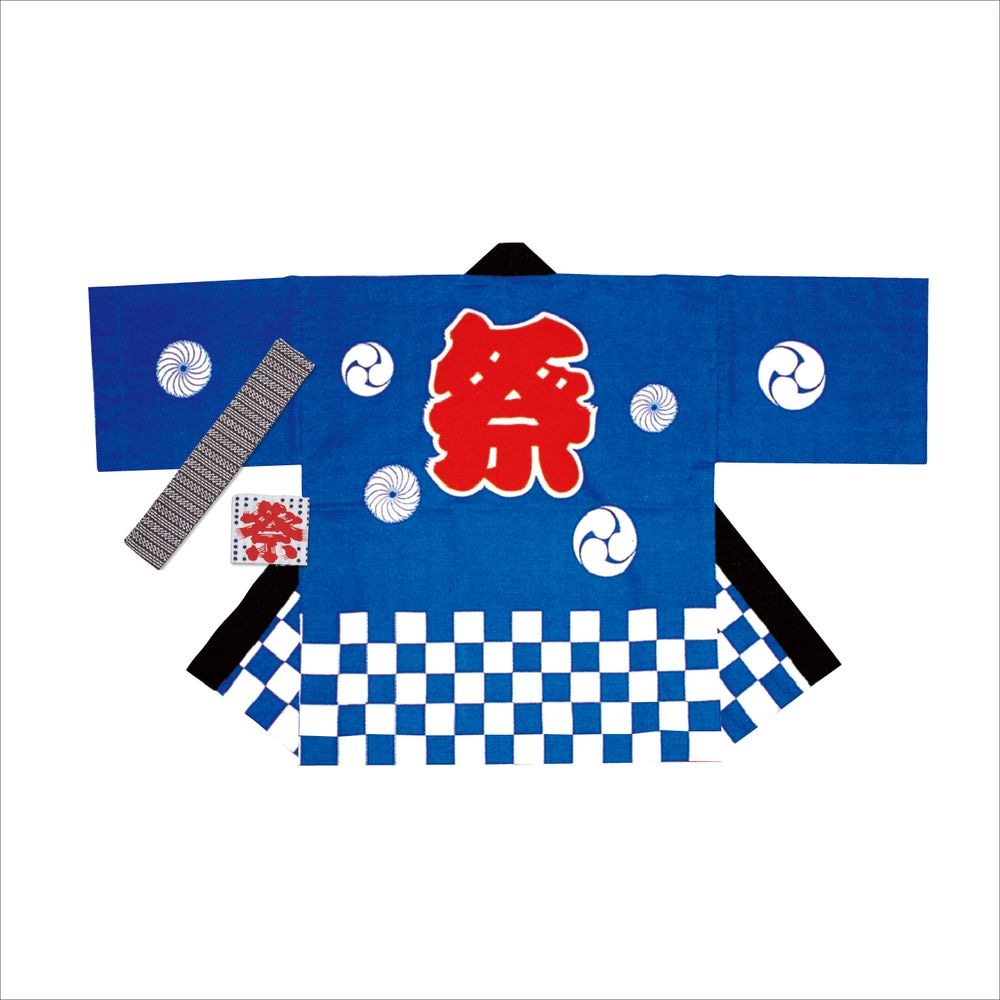 （まとめ買い）ササガワ 祭袢天（はんてん） 市松青 大人 L 1セット入 40-3107 [x3] 15,441円