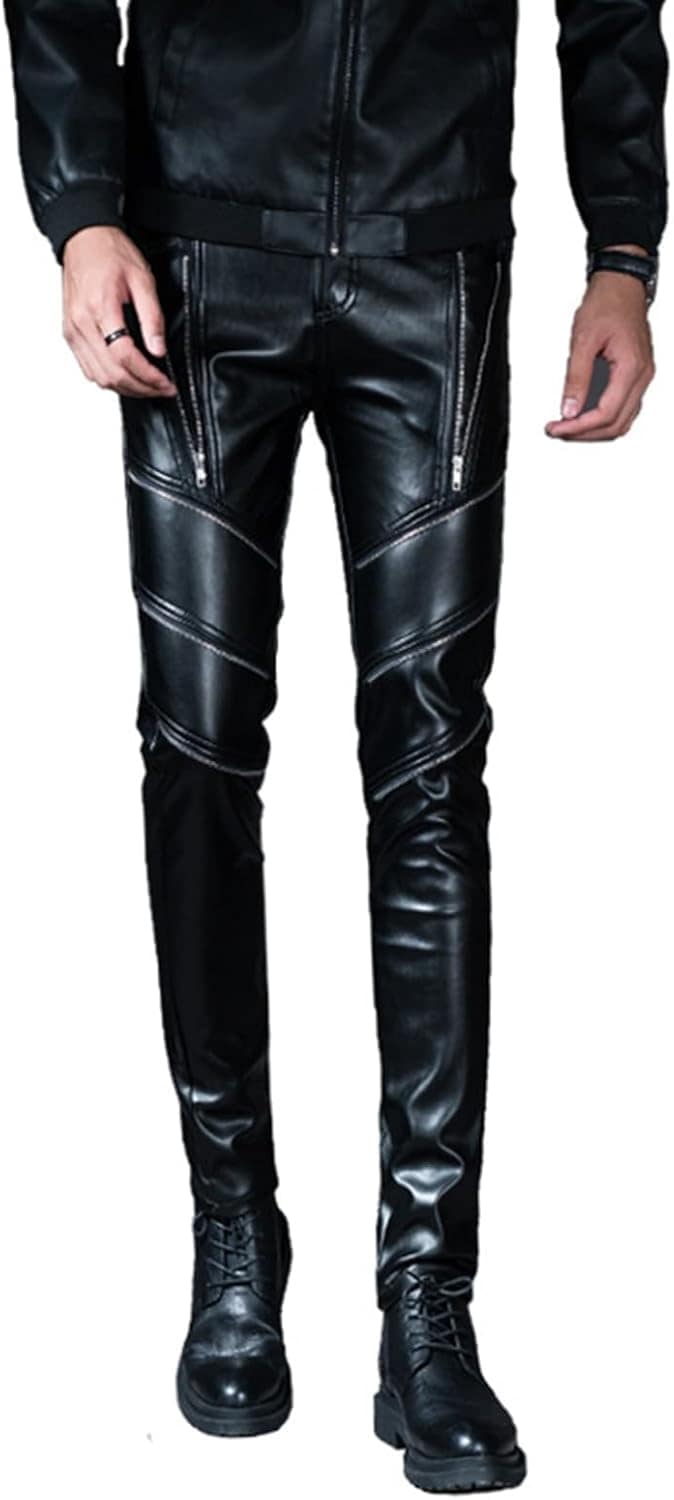 レザーパンツ 皮パンパンツ メンズ puスキニー 細身 スリム 防風保温 ズボン ロングパンツ 秋用 春秋 男性 ライダースパンツ 大人 ストリート系 カッコイイ ジップ 通気性 快適 しっかり 復刻