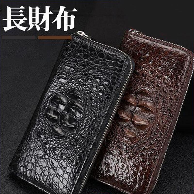 新調したい財布 クロコダイル 財布 メンズ 長財布 ウォレット 本革 ラウンドファスナー ワニ ロングウォレット クラウン 大容量 小銭入れ 多機能 春財布 福財布 福袋